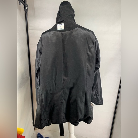 Old Navy women’s long wool blend coat size 3X Zip Belted front - Picture 4 of 7